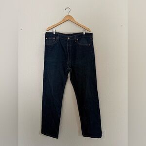 LEVI’S 501 Button Fly Original Relaxed Fit Straight Leg Dark Wash Jeans 40x36